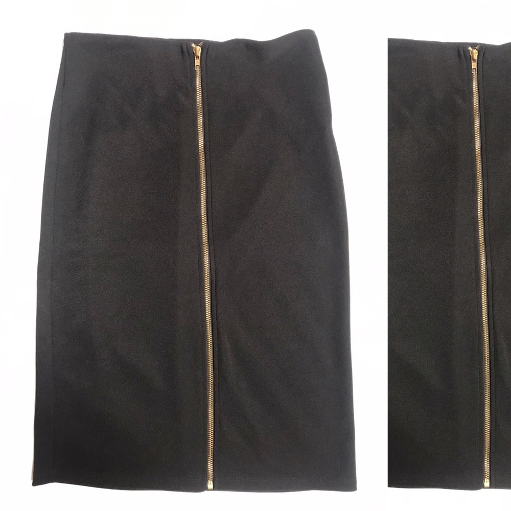Zipper pencil skirt